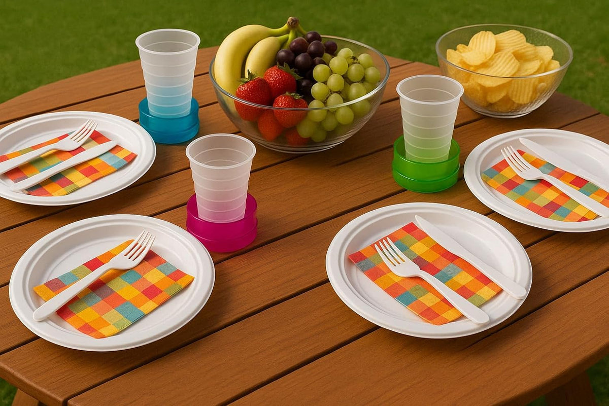 4 PZ Bicchiere Pieghevole, 115 ml, Plastica, Colori Assortiti