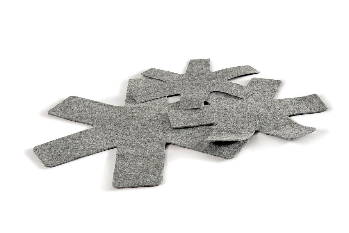 Felt Pan Protectors, Grey, 3 Pieces - Assorted