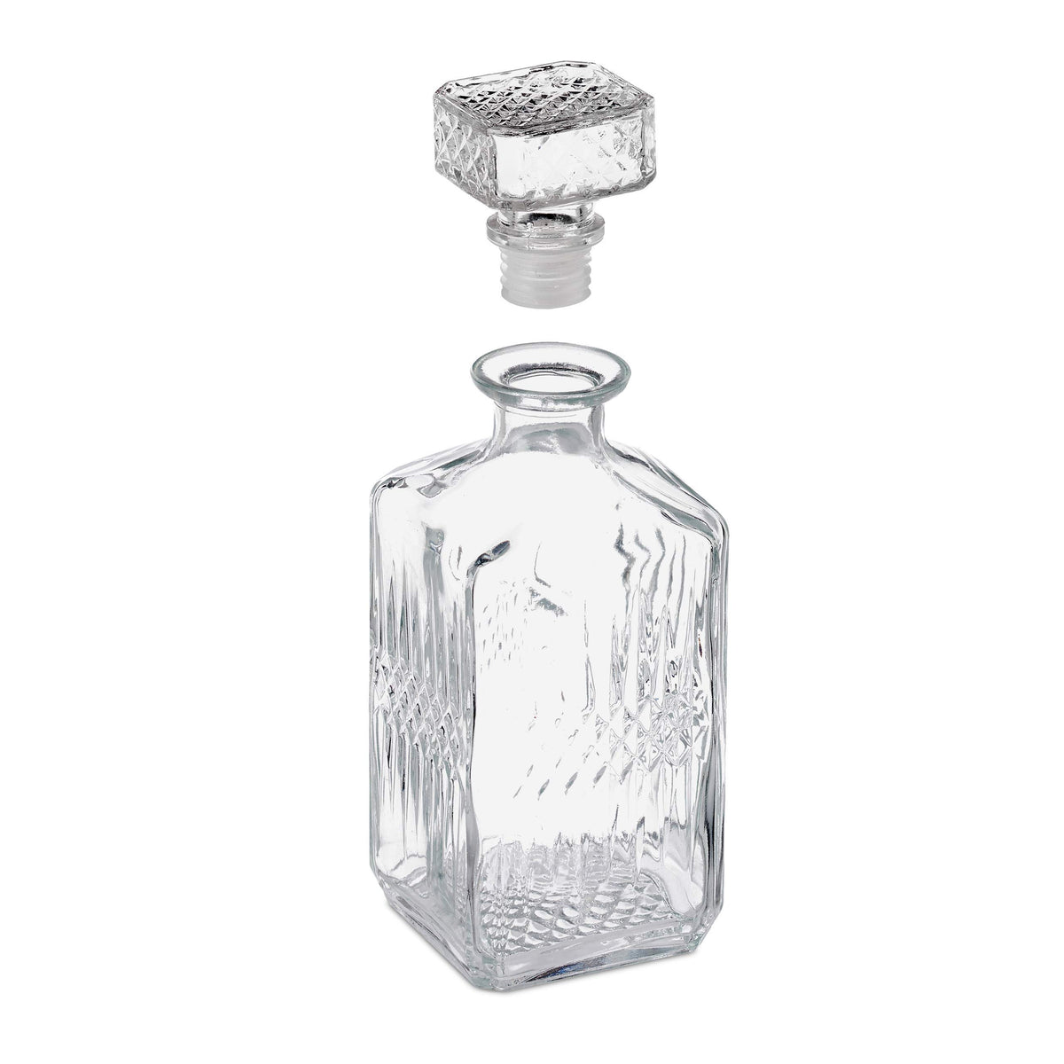 Decanter Whisky Vetro 900ml Tappo Ermetico Diamantato