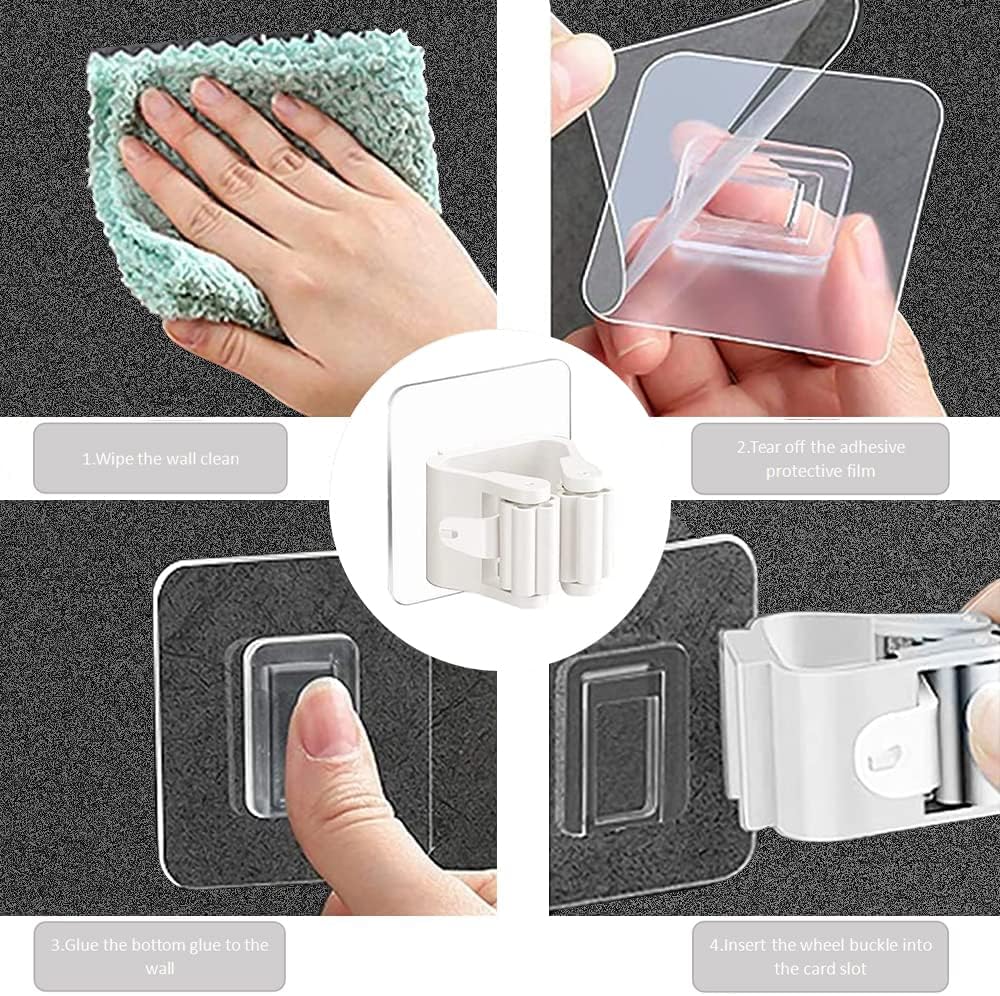 Appendiscopa Adesivo Clic Clac Set 4 Pz Senza Foratura