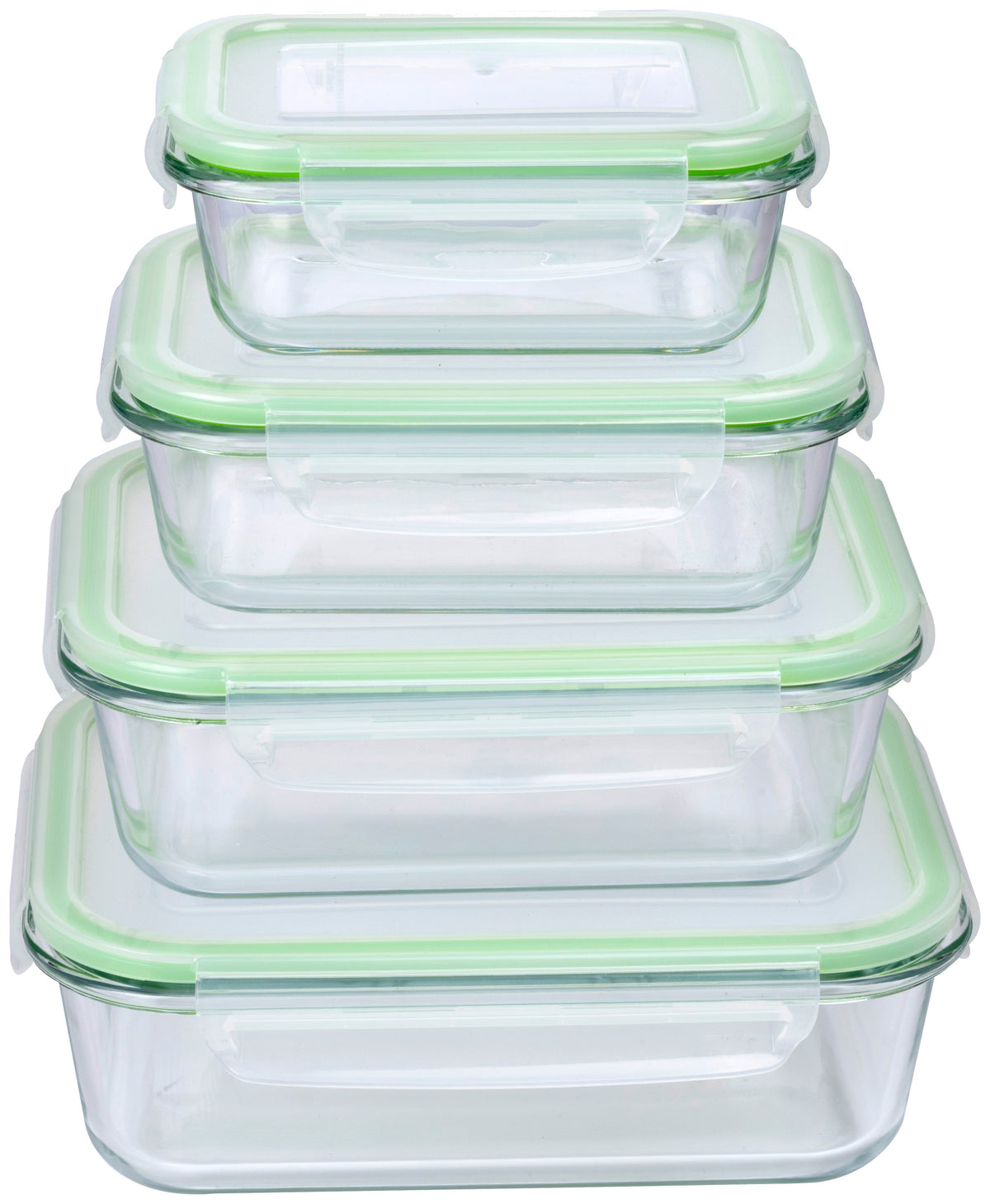 Set 4 Contenitori Vetro Borosilicato 370-1520ml Ermetico