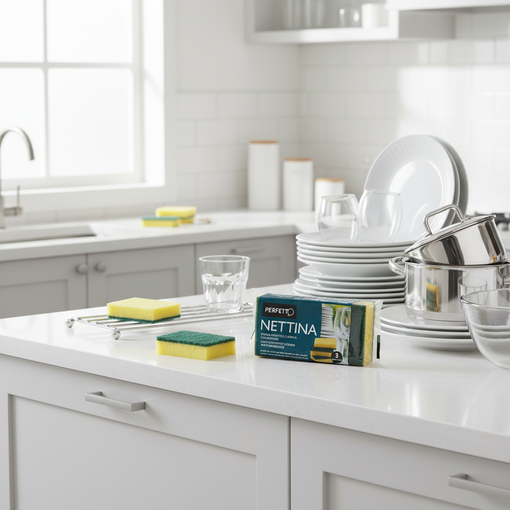 Cucina pulita con spugne Nettina