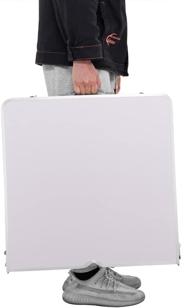 Tavolo Pieghevole Campeggio 150x60cm Alluminio Bianco