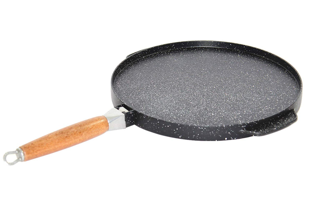 Bistecchiera Padella Griglia 28cm Pietra Lavica - Doppia Piastra