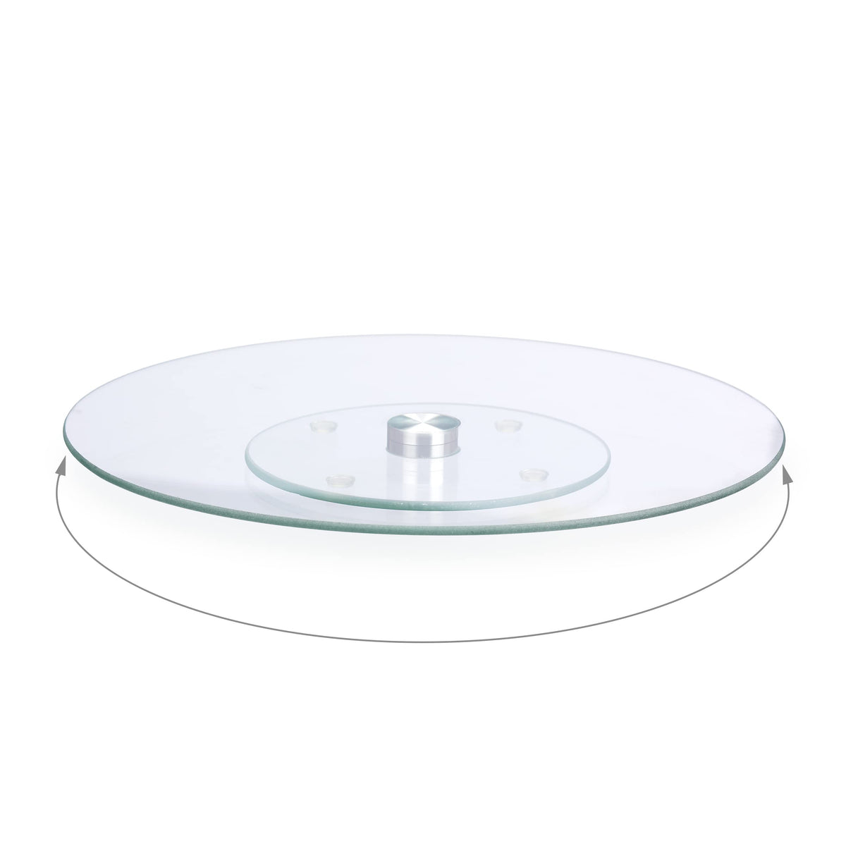 Plateau à gâteaux Relaxdays, rotatif à 360°, diamètre 30 cm, pour servir et décorer les gâteaux, plateau tournant rond en verre transparent.