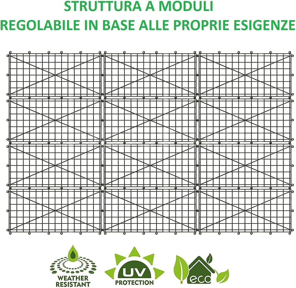 Siepe Artificiale Edera 1x3m Frangivista Verde Scuro
