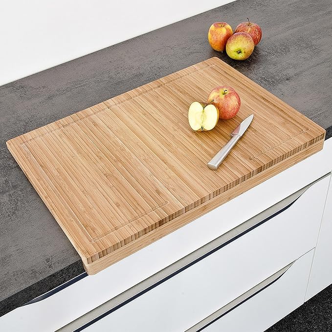 FercasaShop® Bamboo Cutting Board, Kitchen Accessory, XL Cutting Surface, 48 x 38 x 1.5 cm, Natural