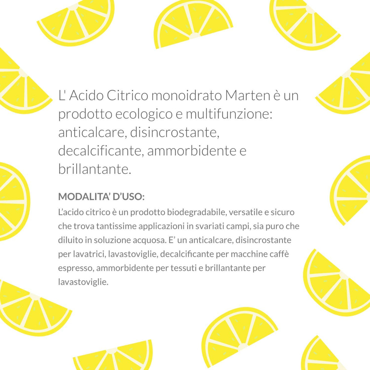 Acido Citrico 1kg Ecologico - Anticalcare Multiuso
