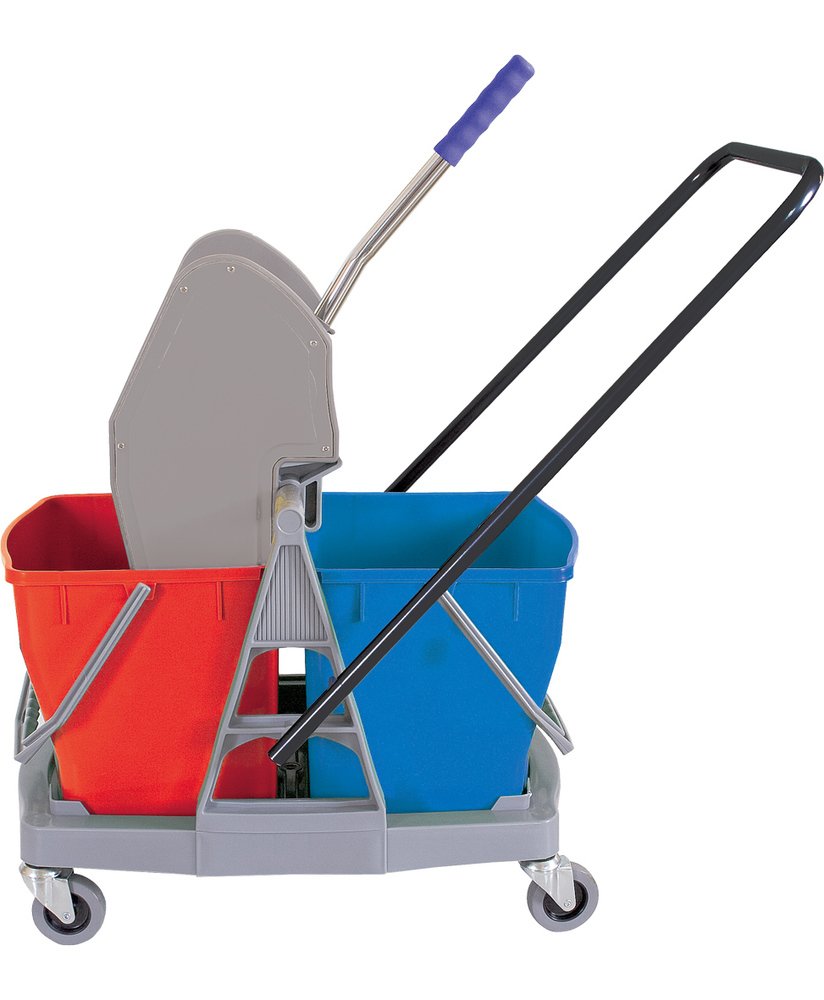 Kit Pulizia Industriale Carrello TAXON 50L + Scopa 100cm