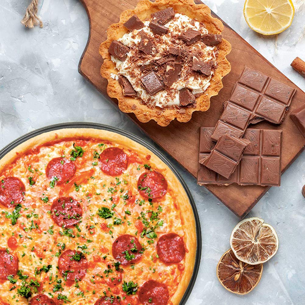 Set 2 Teglie Pizza Ø 32 cm. Antiaderenti con Fori Aerazione