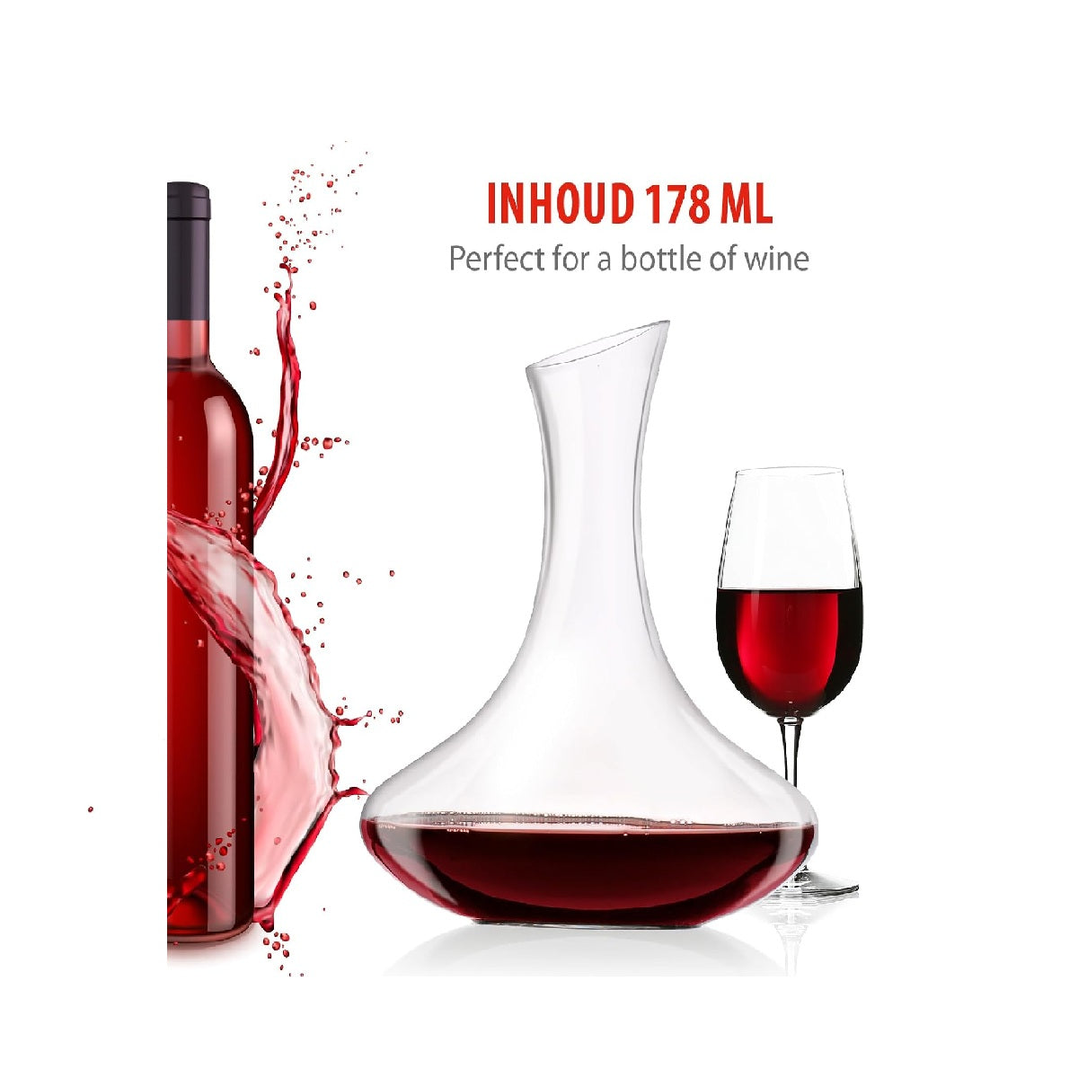 Carafe à vin rouge 1,78 L en cristal Ø20 x 23,7 cm - Carafe d'oxygénation professionnelle