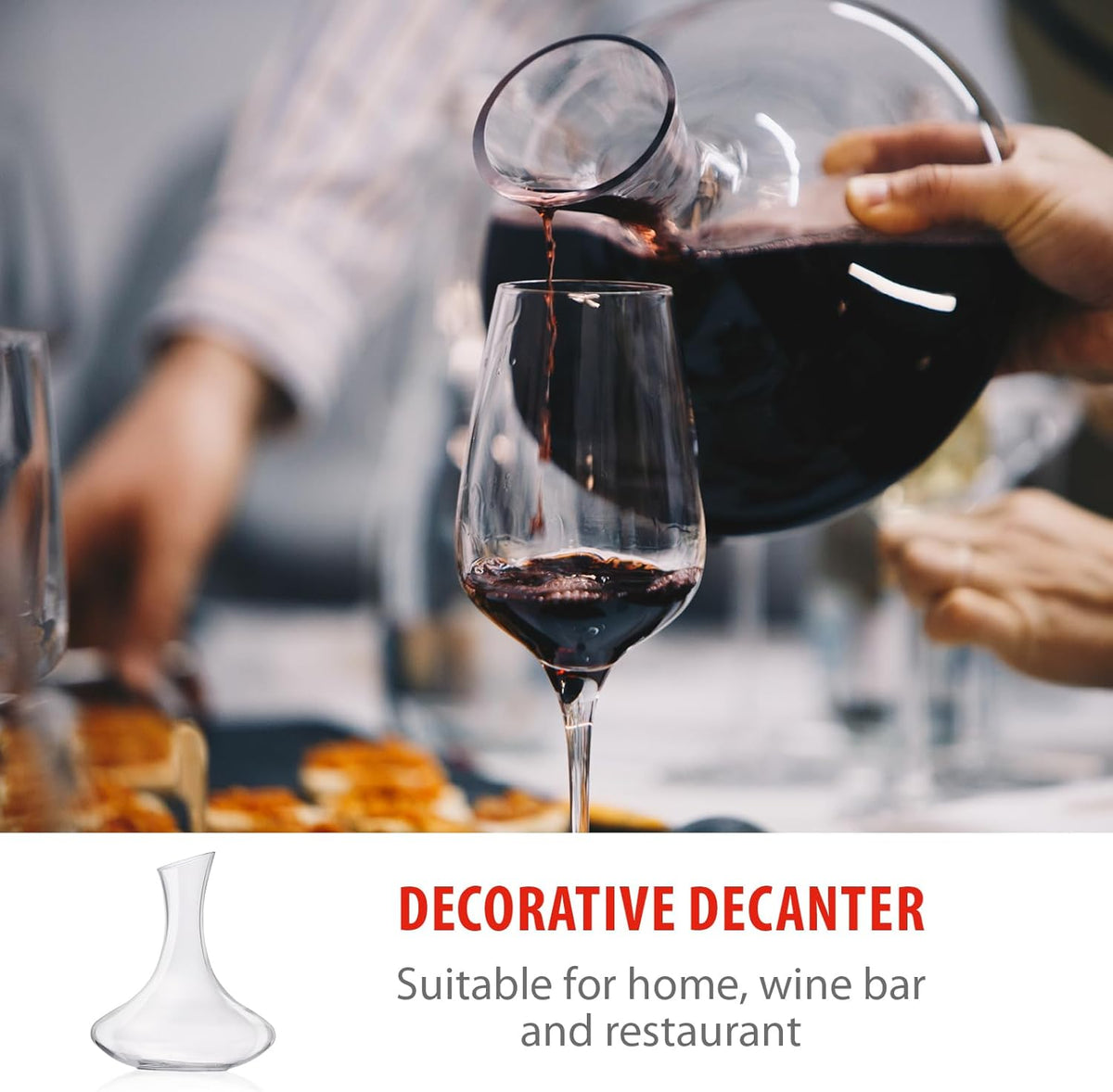 Decanter Vino Rosso 1,78L Cristallo Caraffa Ossigenazione