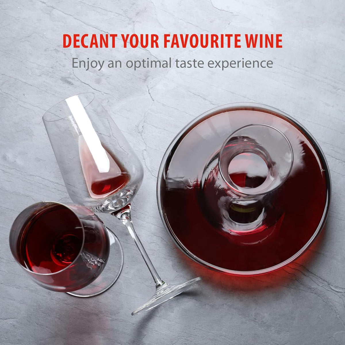 Carafe à vin rouge 1,78 L en cristal Ø20 x 23,7 cm - Carafe d'oxygénation professionnelle