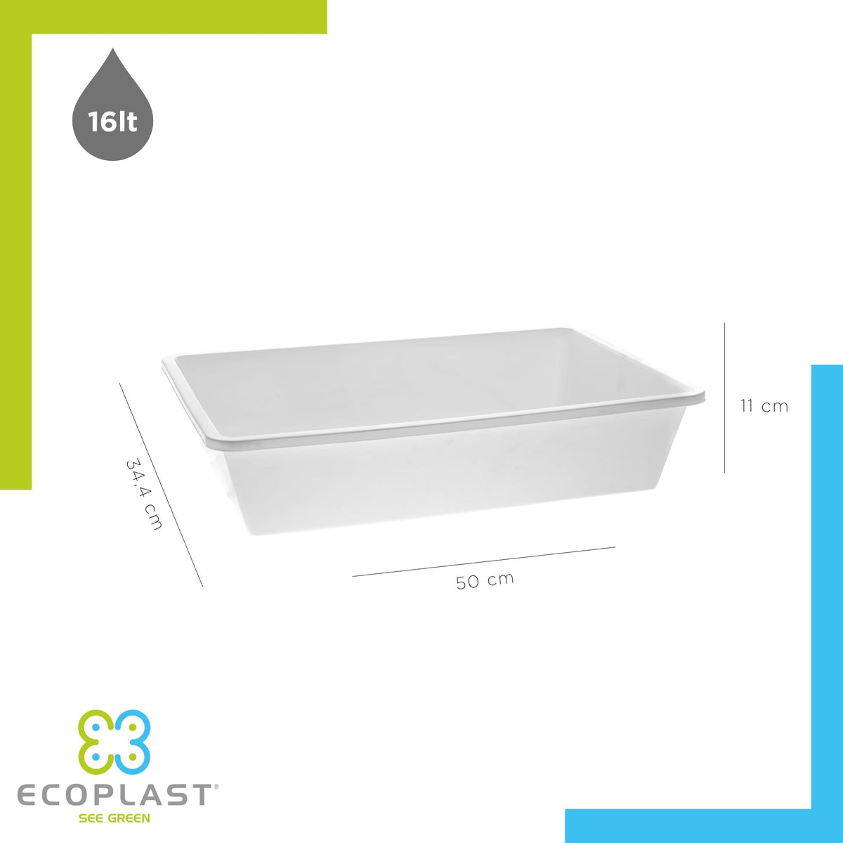 Vaschetta Frigo 16L Ecoplast Made in Italy 50x34cm