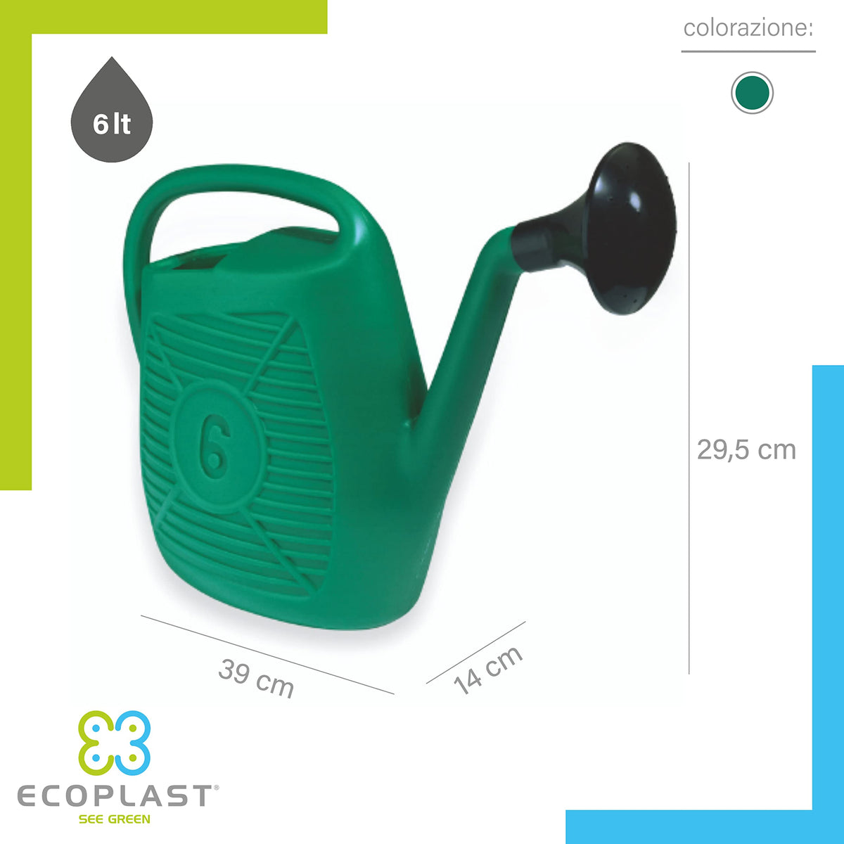 Annaffiatoio Ecoplast 10L con Doccetta Made in Italy