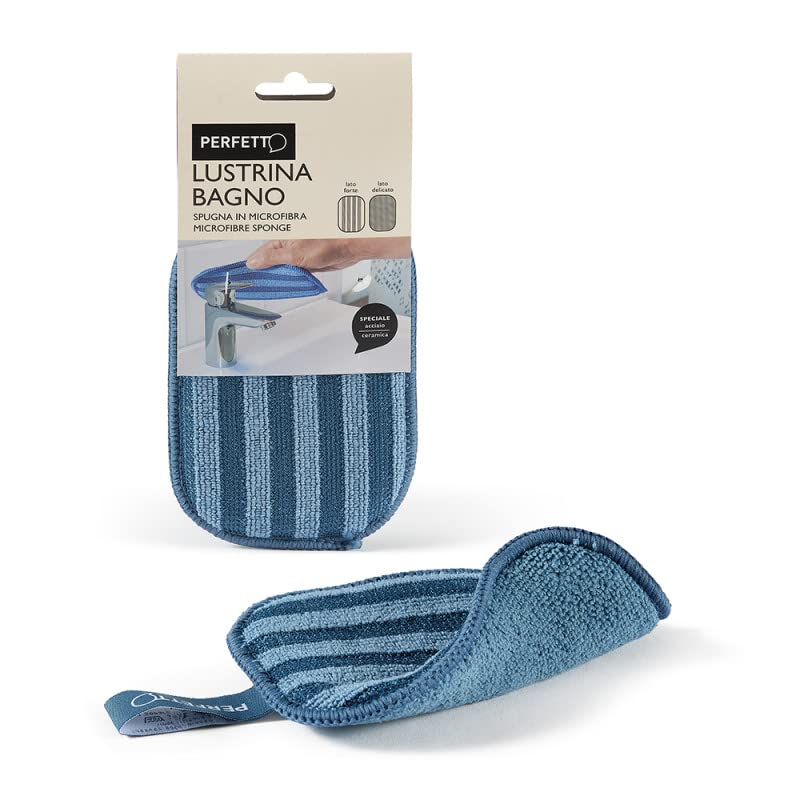 LUSTRINA DOUBLE-SIDED MICROFIBER BATH SPONGE STRONG - DELICATE 2 PACK