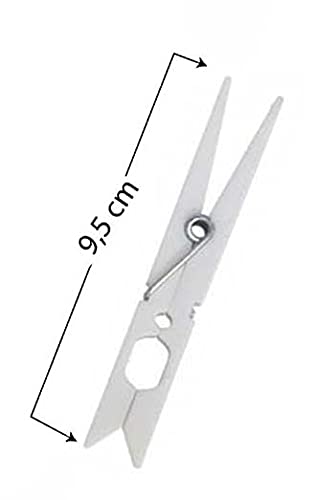 Mollette Bucato Plastica Bianca Molla Zincata – 100 pz