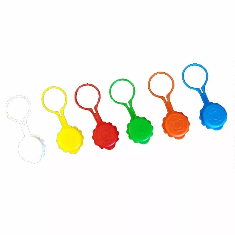 FERCASASHOP - Universal Plastic Bottle Caps with Collar, 100 Pieces, Mixed Colors