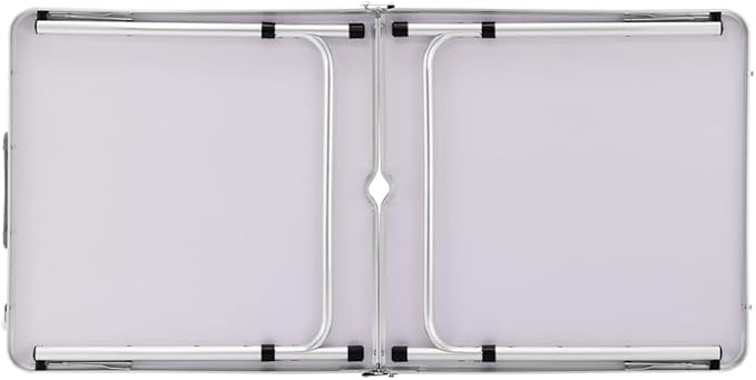 Tavolo Pieghevole Campeggio 150x60cm Alluminio Bianco
