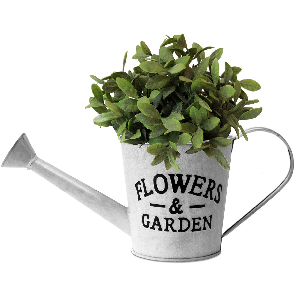 Arrosoir décoratif vintage Fleurs et Jardin 37 x 15 cm - Métal gris