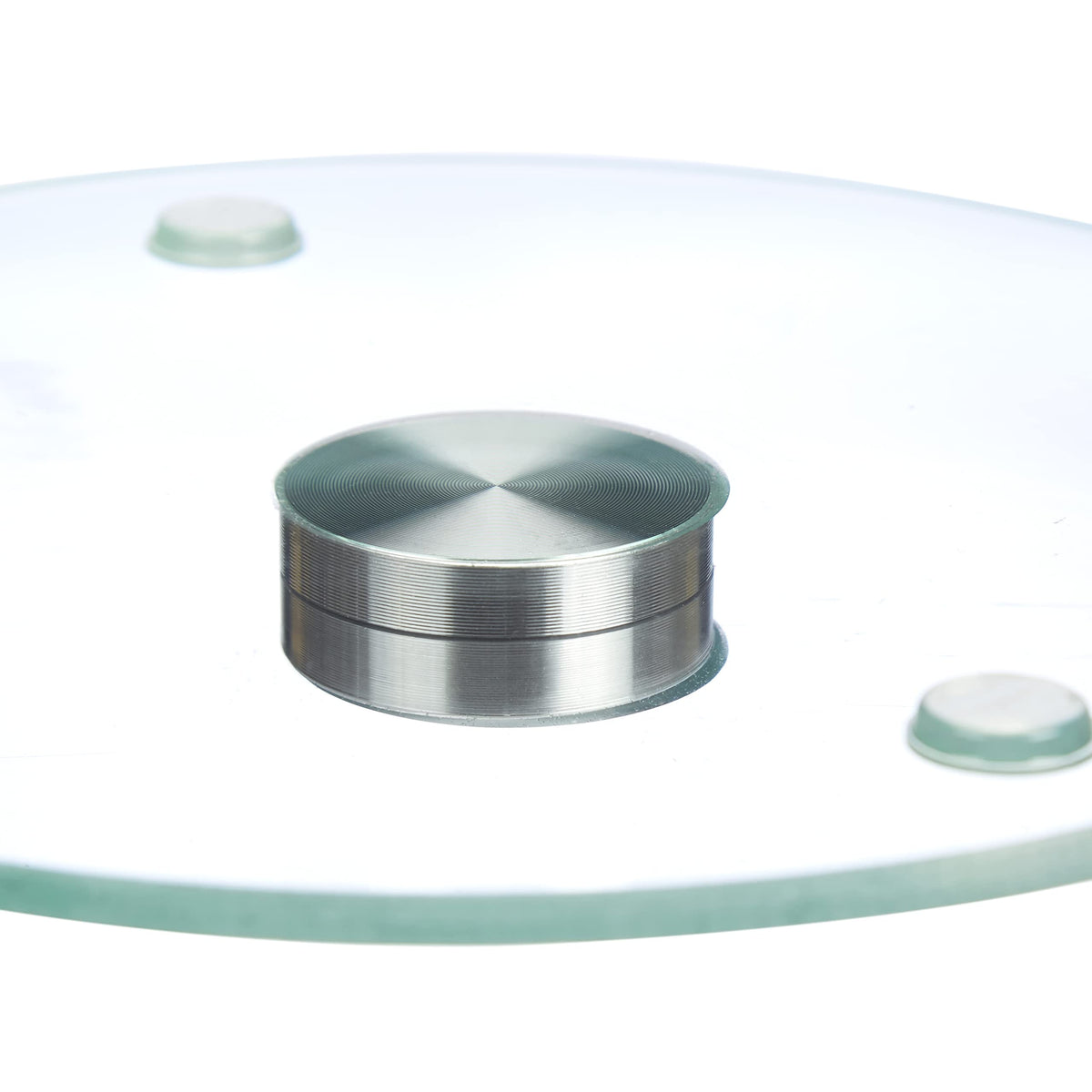 Plateau à gâteaux Relaxdays, rotatif à 360°, diamètre 30 cm, pour servir et décorer les gâteaux, plateau tournant rond en verre transparent.