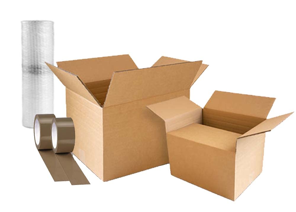 Kit trasloco appartamento spedizioni con 20 scatole di cartone + accessori per l'imballo