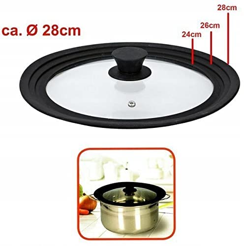 FOFO SET OF 4 NON-STICK PANS WITH UNIVERSAL GLASS AND SILICONE LID DIAM. 24/26/28 CM.
