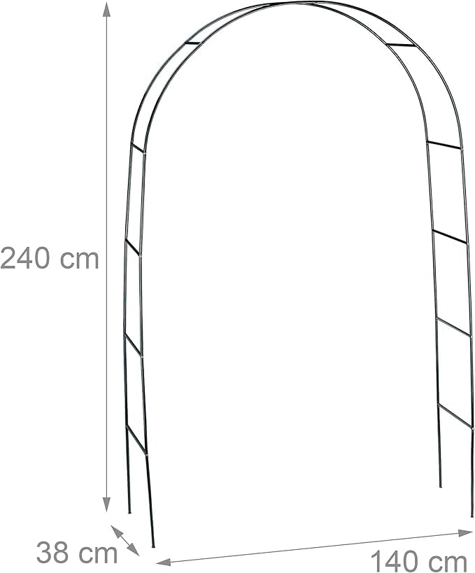 Arco Giardino Metallo Verde 140x38x240cm Rose Rampicanti