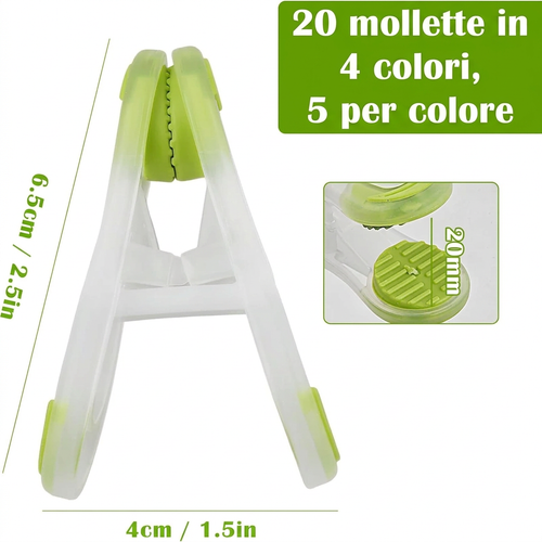 Foto delle mollette con scritta in italiano