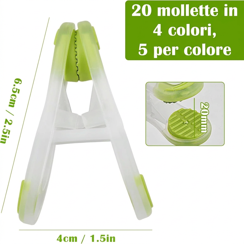 Foto delle mollette con scritta in italiano