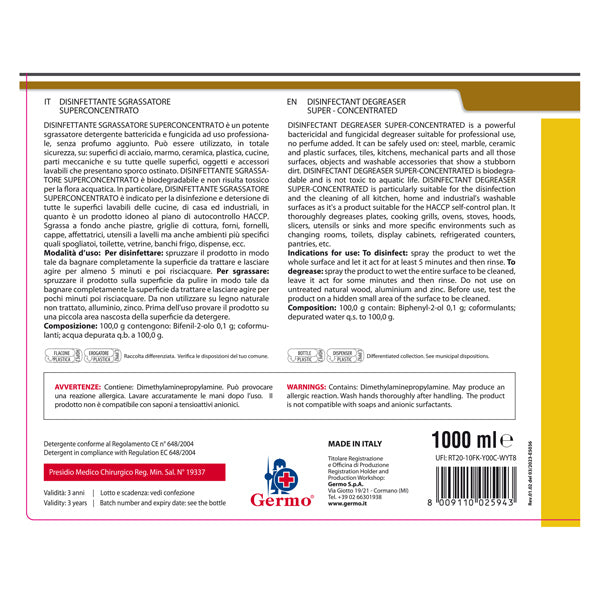 Disinfettante Sgrassatore Super Concentrato 1L Tekna K013