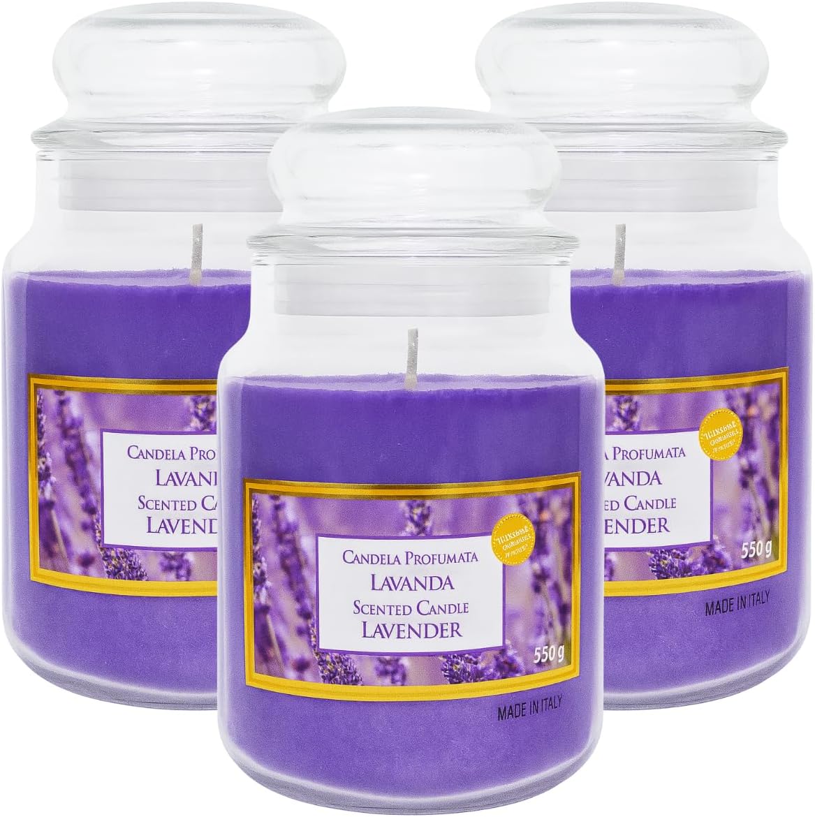 Candela Profumata Giara Vetro 550g Fragranze Naturali