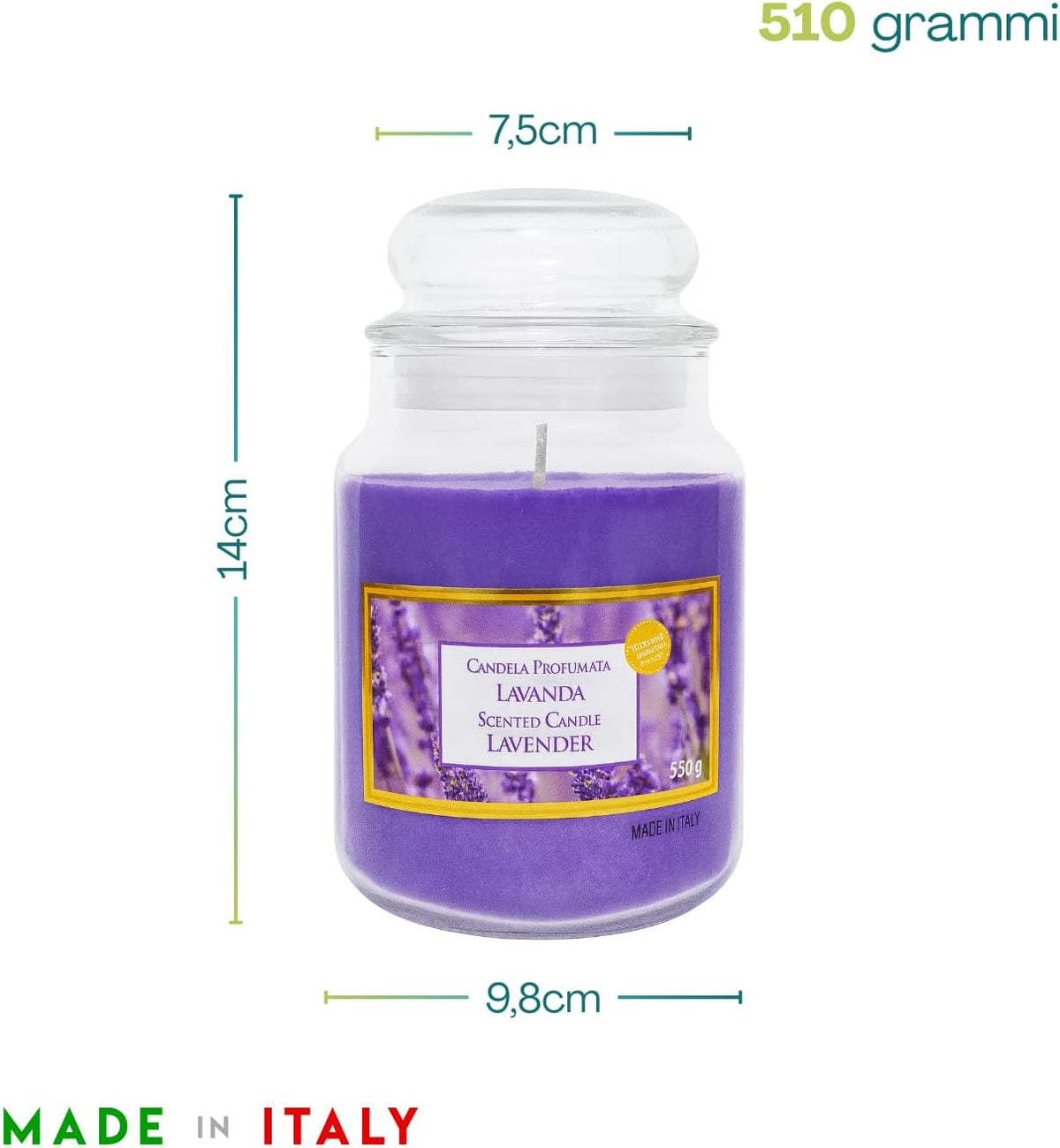 Candela Profumata Giara Vetro 550g Fragranze Naturali