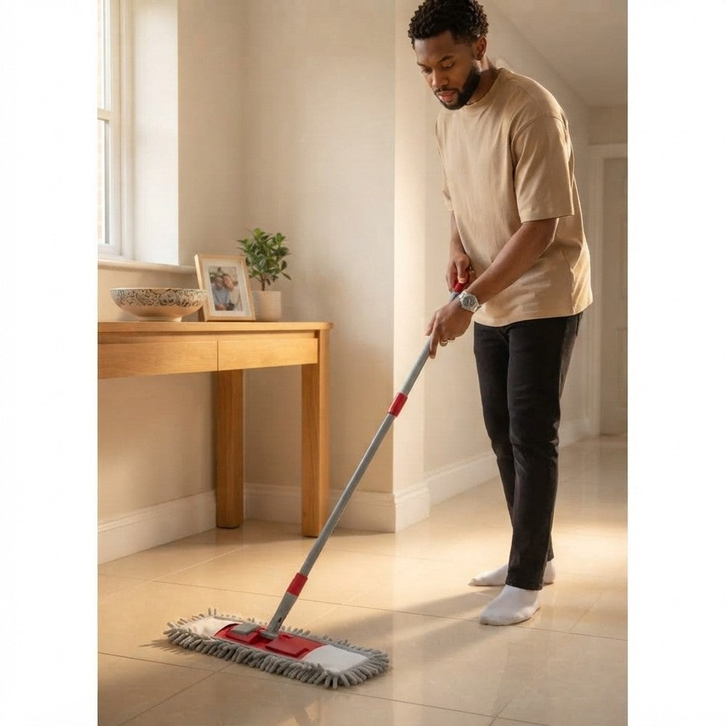 Scopa Mop Microfibra Manico Telescopico 88-130cm Lavabile