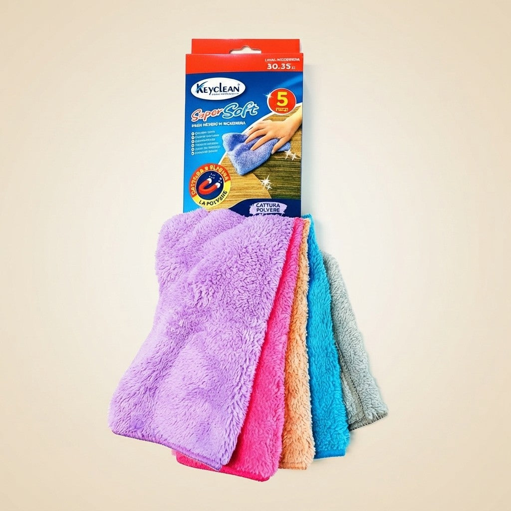Set 5 Panni Microfibra Soft Keyclean