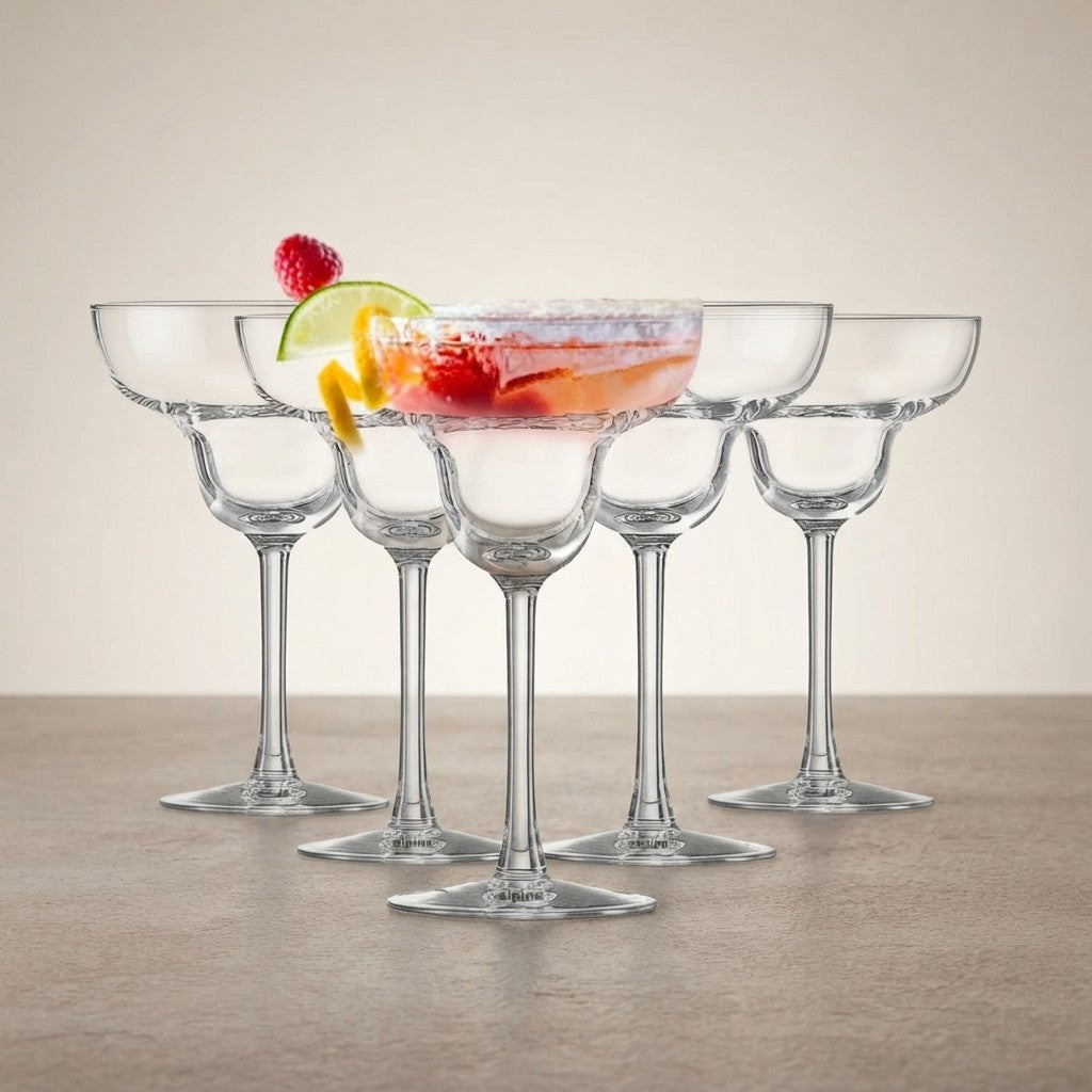 Set di 4 bicchieri da cocktail in vetro a margarita da 250 ml