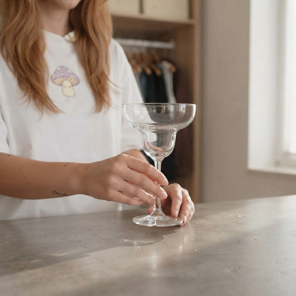 Set di 4 bicchieri da cocktail in vetro a margarita da 250 ml
