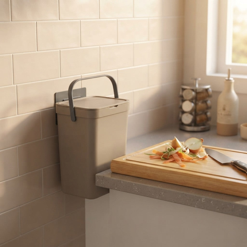 Pattumiera Umido da Appendere 12L Gino - Bidone Organico Cucina 2 Colori
