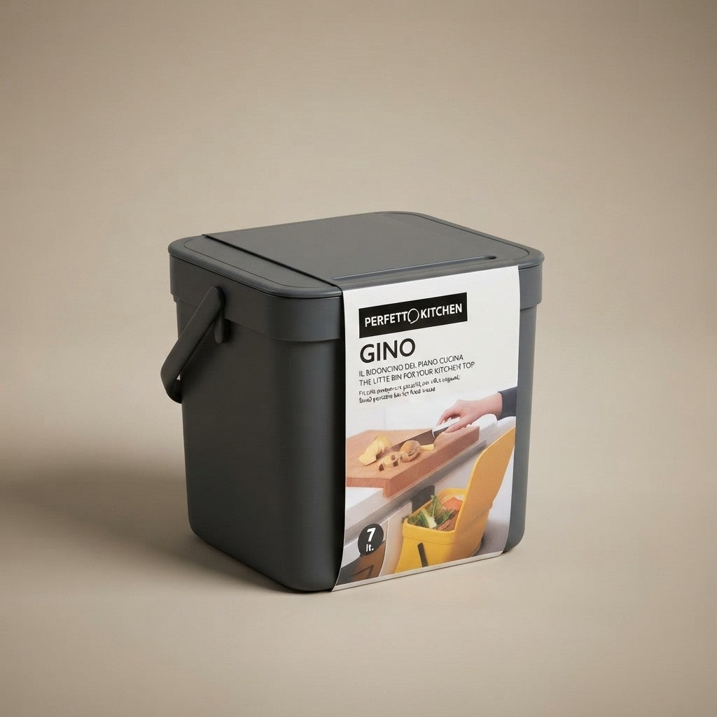 Pattumiera Umido da Appendere 7L Gino - Bidone Organico Cucina 2 Colori