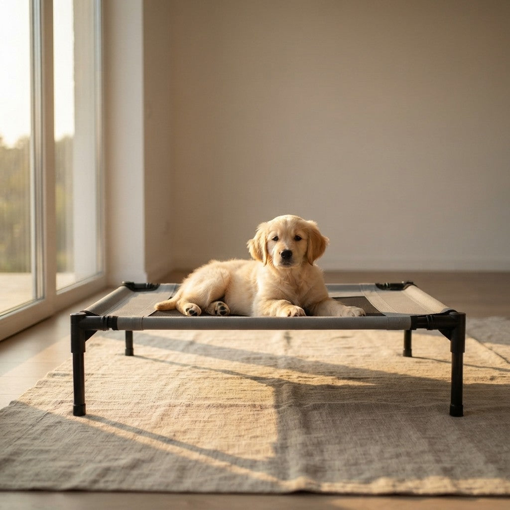 Cuccia Letto per Cani Piccola Taglia | Max 20 kg | 55×43×17 cm | Traspirante con Borsa Trasporto | Grigio