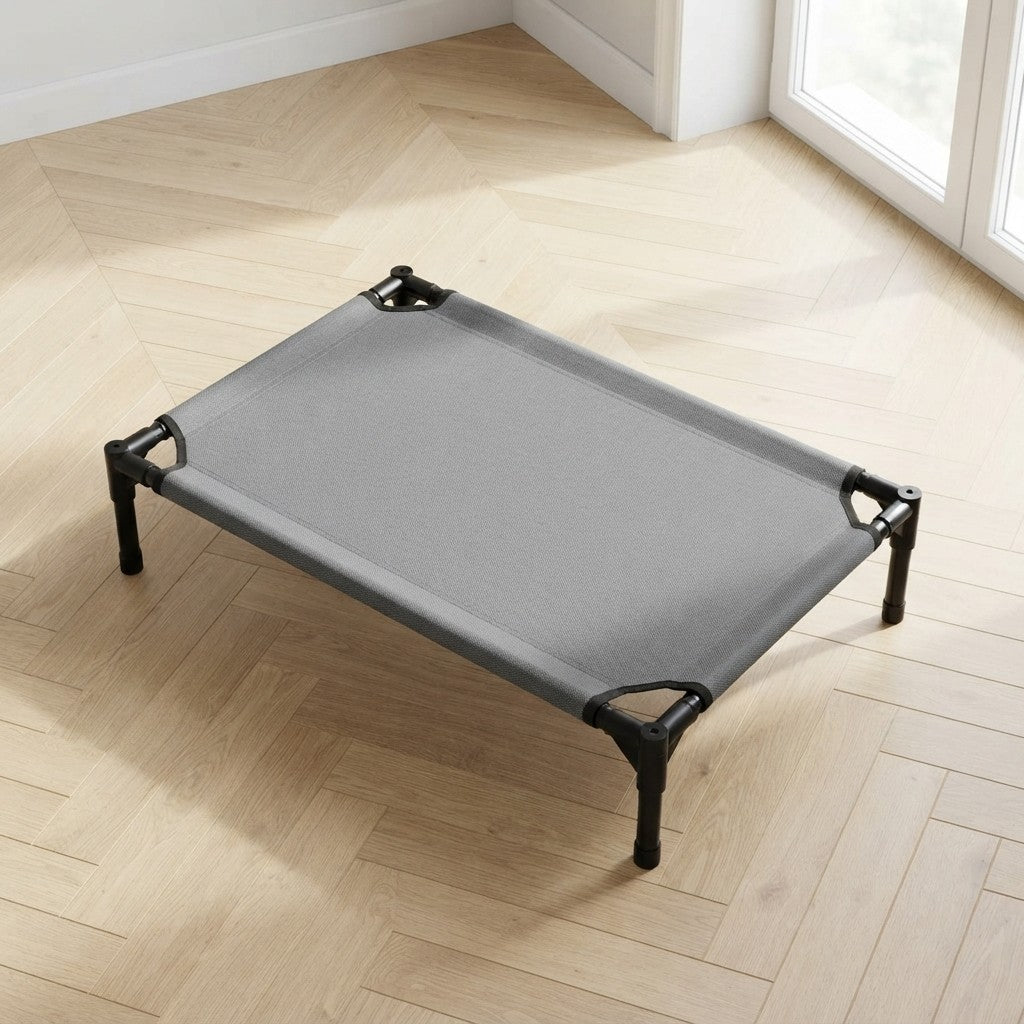 Cuccia Letto per Cani Piccola Taglia | Max 20 kg | 55×43×17 cm | Traspirante con Borsa Trasporto | Grigio