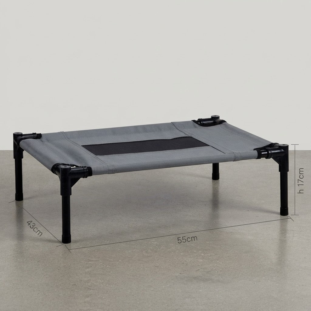 Cuccia Letto per Cani Piccola Taglia | Max 20 kg | 55×43×17 cm | Traspirante con Borsa Trasporto | Grigio