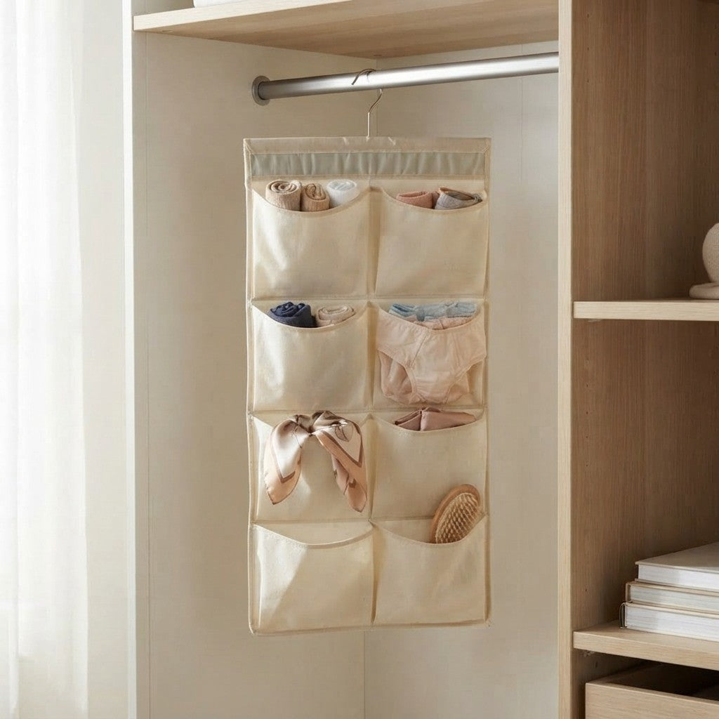 Organizer Pensile 8 Tasche TNT Ecru 46x84cm - Easystorage Perfetto