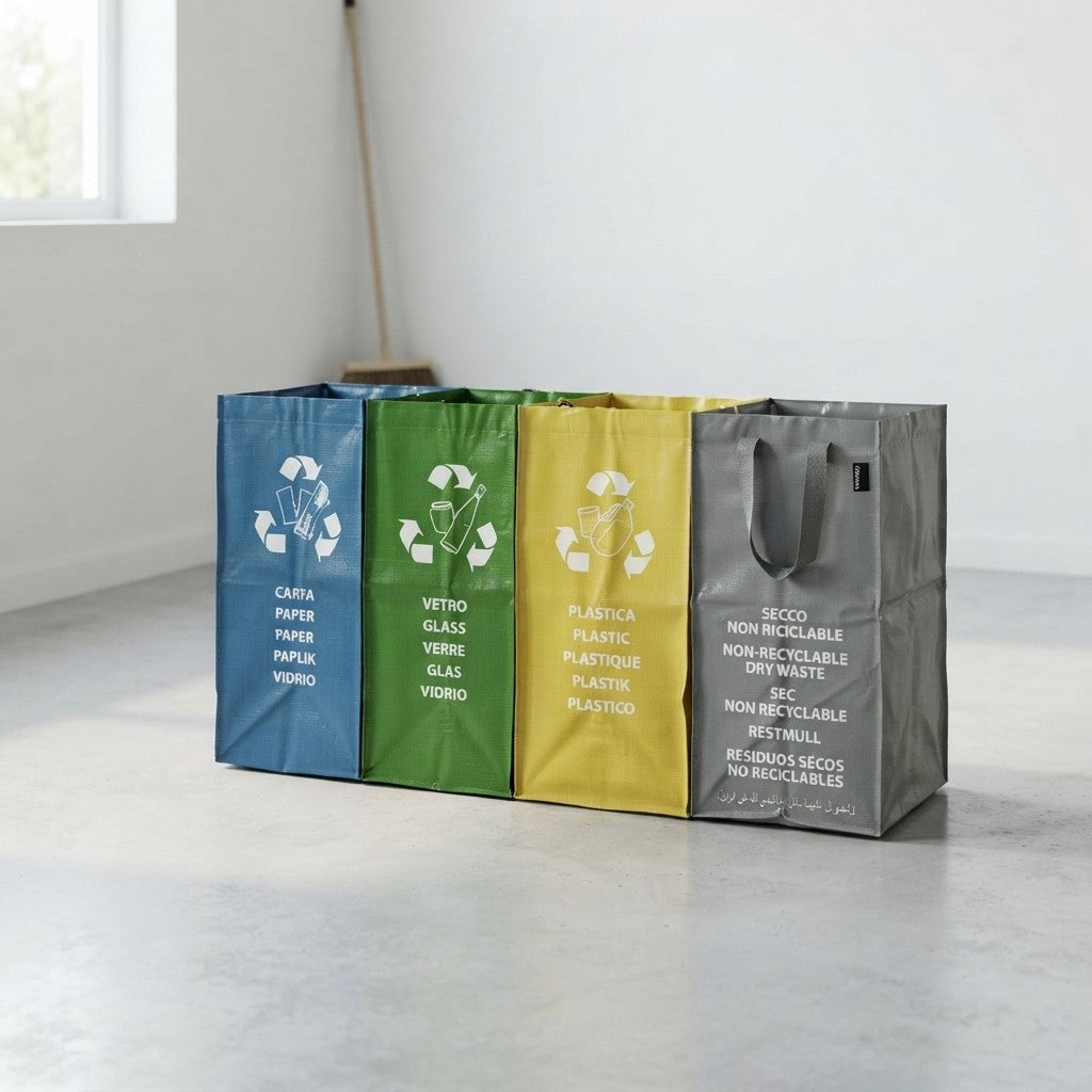 Set 4 Pattumiere Raccolta Differenziata 172L + Omaggio 62L