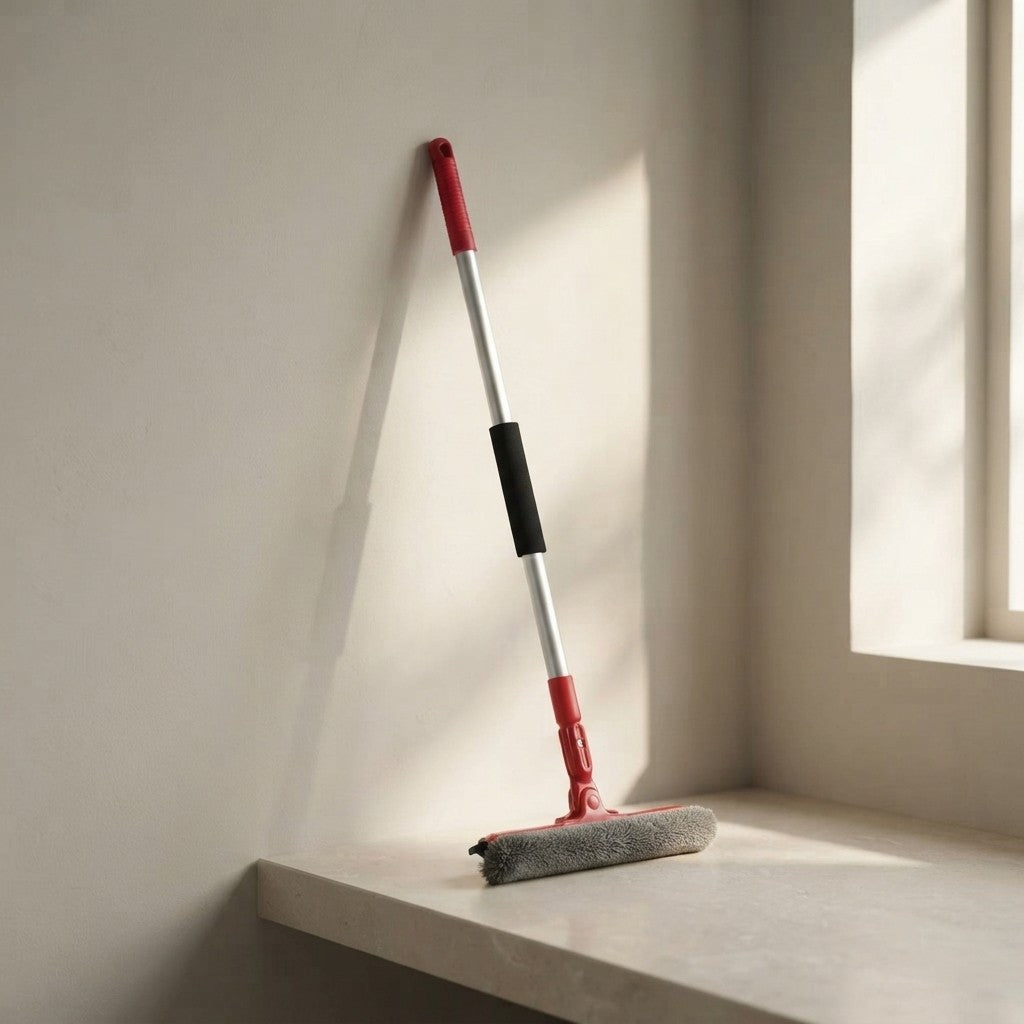 Lavavetri 2in1 con Microfibra e Raschietto | Manico Telescopico 68–116 cm | Finestre, Specchi, Docce