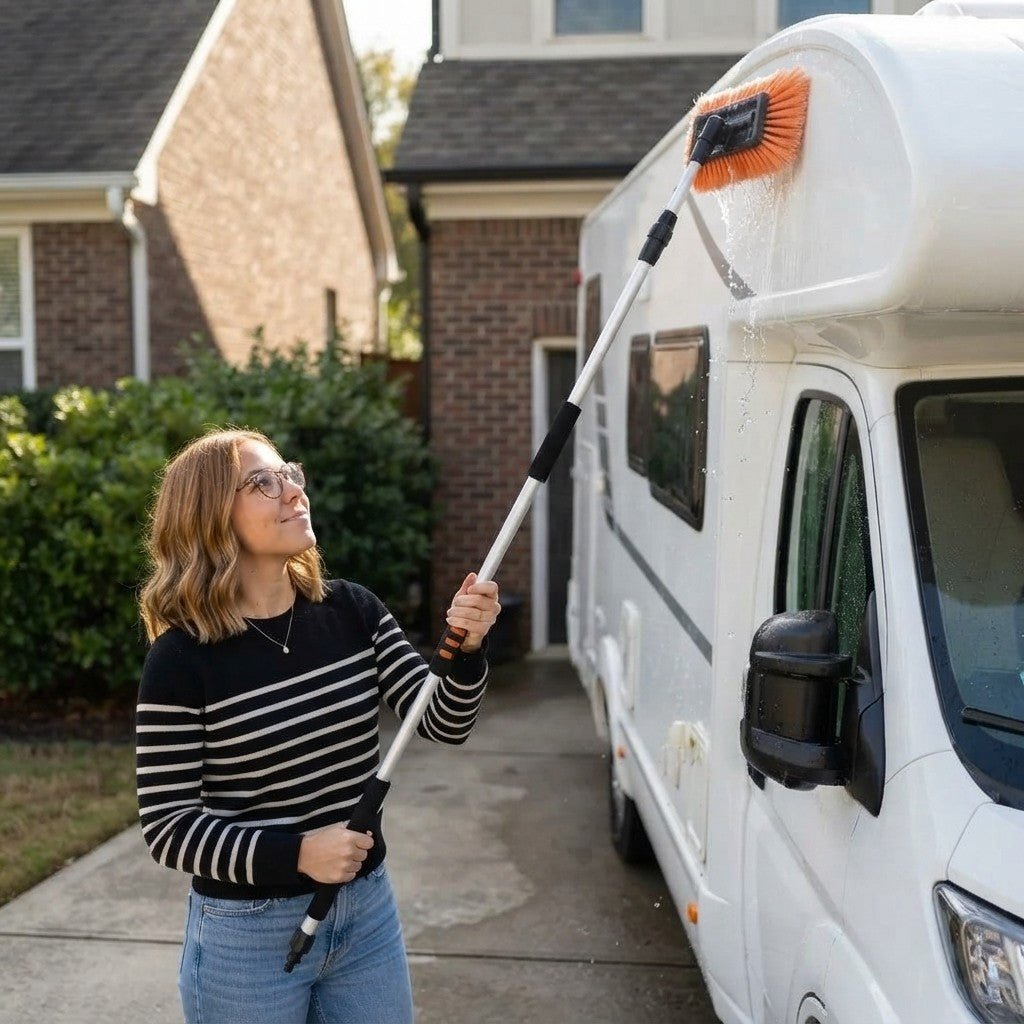 Idrospazzola Telescopica 125-230cm per Lavaggio Auto Camper Camion