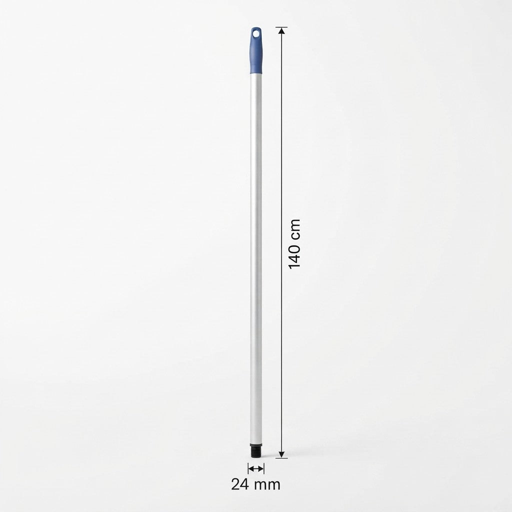 Manico in Alluminio 140 cm, a vite per scope frattazzo spazzettone mocio mop. Realizzato in Alluminio di Alta Qualità
