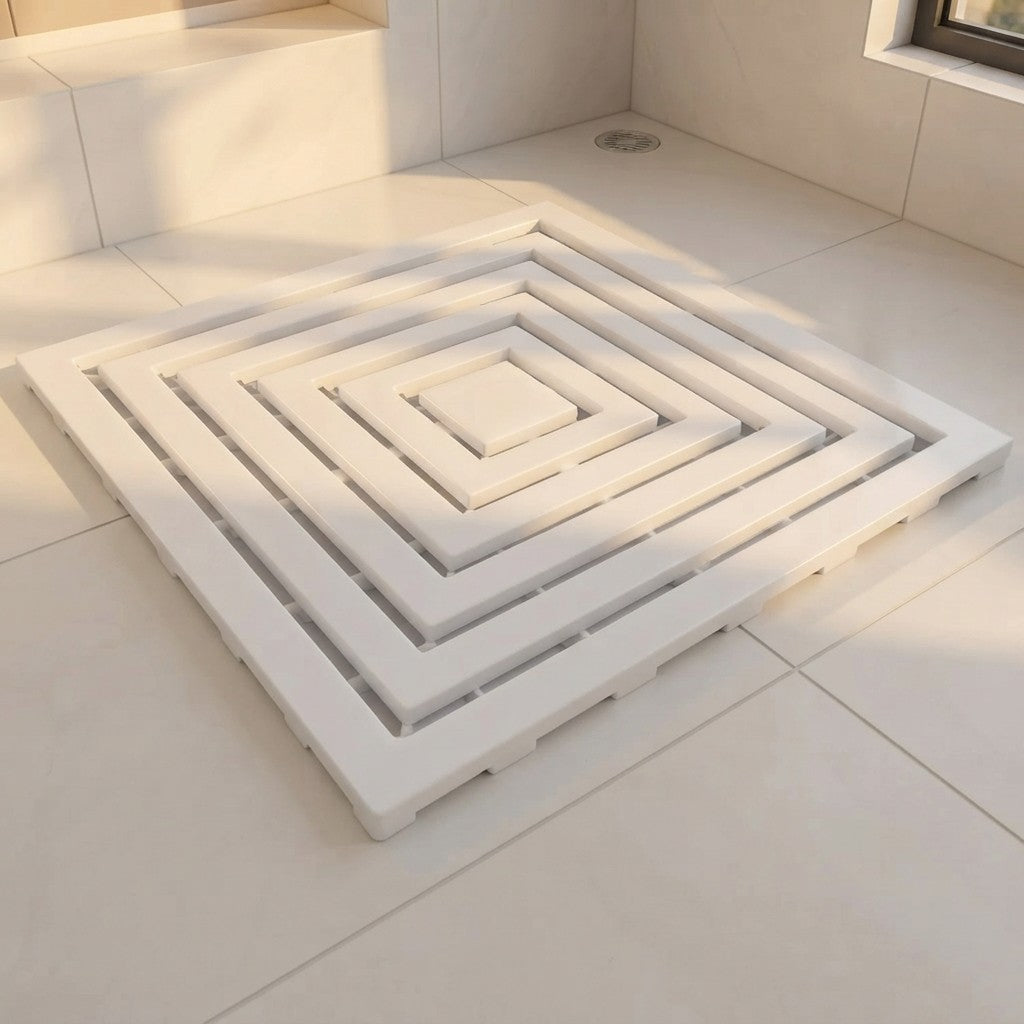 2 SETS OF PLASTIC SHOWER STEPS CM. 60x60 WHITE