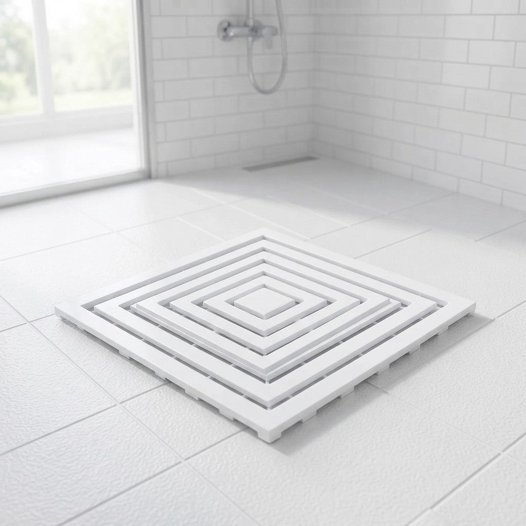 2 SETS OF PLASTIC SHOWER STEPS CM. 60x60 WHITE