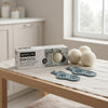 Set Cura Bucato: 3 Sfere B-Wool in Lana per Asciugatrice, Telo Asciugalana e 3 Clip Accoppia Calzini PERFETTO